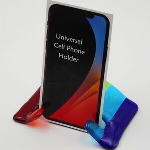 Fused Glass NWOT rainbow 🌈 phone holder